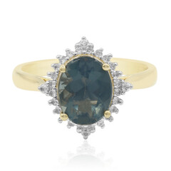 Gouden ring met een blauwe vuur opaal