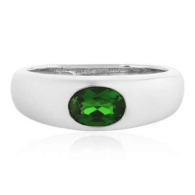Zilveren ring met een Russische diopsied