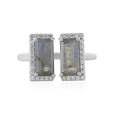 Zilveren ring met labradorieten