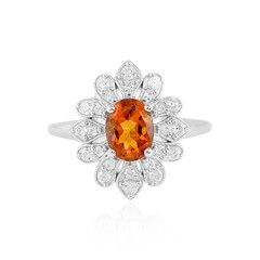 Zilveren ring met een Madeira citrien