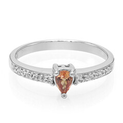 Zilveren ring met een Padparadscha saffier