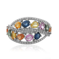 Zilveren ring met saffieren
