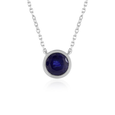 Gouden halsketting met een Madagaskar Blauwe Saffier