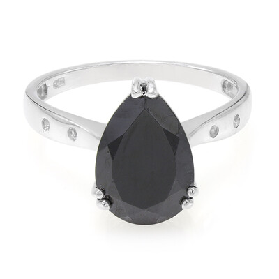Zilveren ring met een zwarte spinel