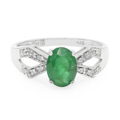 Zilveren ring met een Bahia-smaragd