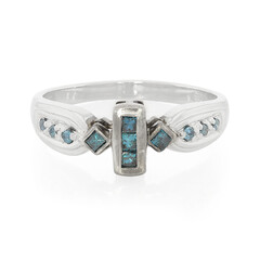 Zilveren ring met Fancy diamanten