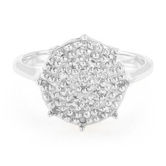 Zilveren ring met witte topaasstenen