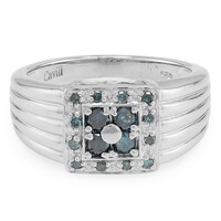 Zilveren herenring met Fancy diamanten