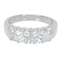 Zilveren ring met Boca Rica-aquamarijnstenen