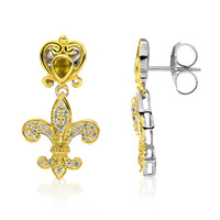 Zilveren oorbellen met gele saffieren (Dallas Prince Designs)