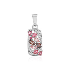 Zilveren hanger met roze toermalijnen