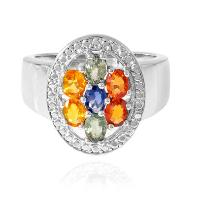 Zilveren ring met saffieren