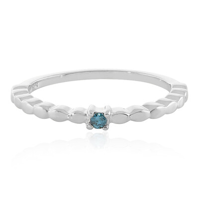 Zilveren ring met een I3 Champagne Diamant