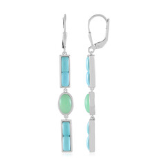 Zilveren oorbellen met chrysopraasstenen (KM by Juwelo)
