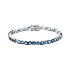 Zilveren armband met Londen-blauwe topaasstenen
