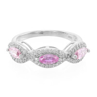 Zilveren ring met roze saffieren