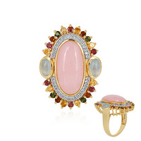 Zilveren ring met een roze opaal