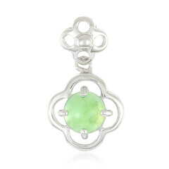 Zilveren hanger met een keizerlijk chrysopraas