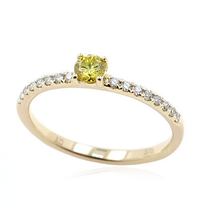Gouden ring met een gele SI2 diamant