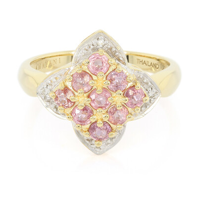 Gouden ring met Onverhitte Padparadscha Saffieren (AMAYANI)