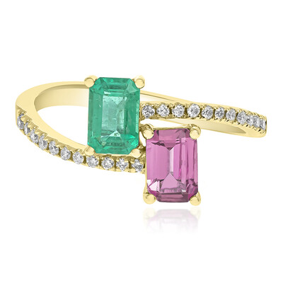 Gouden ring met een AAA Zambia smaragd (CIRARI)