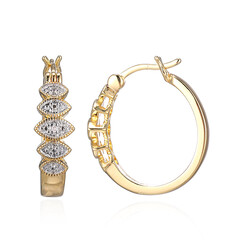 Messingen oorbellen met I3 (I) Diamanten (Juwelo Style)