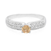 Zilveren ring met een gele saffier