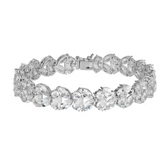 Zilveren armband met witte topaasstenen(Adela Silber)