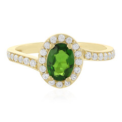 Gouden ring met een Russische diopsied