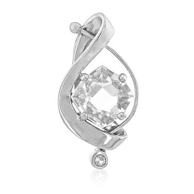Zilveren hanger met een witte kwarts (MONOSONO COLLECTION)