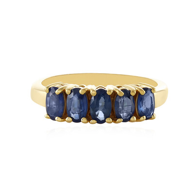 Zilveren ring met blauwe saffieren