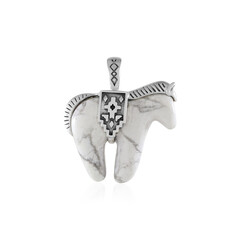 Zilveren hanger met een howliet (Desert Chic)