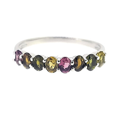 Zilveren ring met toermalijnen