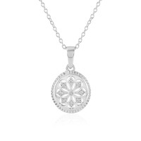 Zilveren halsketting met een I2 (J) Diamant