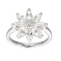 Zilveren ring met witte topaasstenen