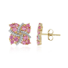 Gouden oorbellen met roze saffieren (Adela Gold)