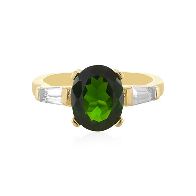 Zilveren ring met een Russische diopsied