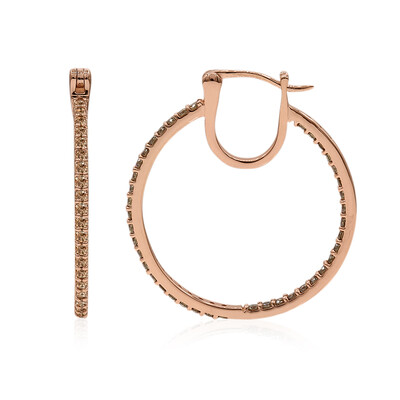 Gouden oorbellen met SI1 Argyle Rose De France Diamanten (Annette)