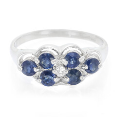 Zilveren ring met blauwe saffieren