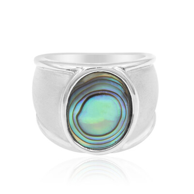 Zilveren ring met een Abalone schelp
