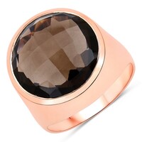 Zilveren ring met een rookkwarts