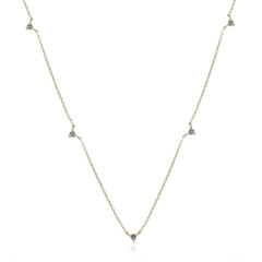 Gouden halsketting met hemel-blauwe I2 diamanten (de Melo)