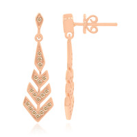 Gouden oorbellen met SI1 Argyle Rose De France Diamanten