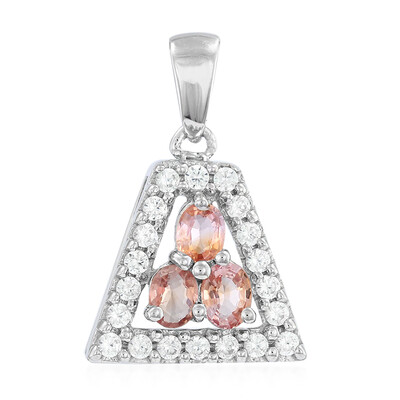 Zilveren hanger met Padparadscha saffieren