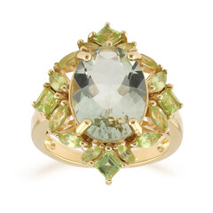Zilveren ring met een groene amethist