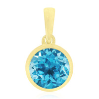 Gouden hanger met een Zwitsers-blauwe topaas