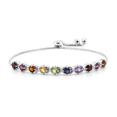 Zilveren armband met granaten