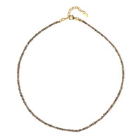 Zilveren halsketting met Champagne Diamanten