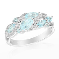 Zilveren ring met een hemel-blauwe topaas