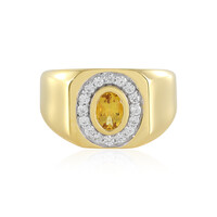 Zilveren ring met een gele beril